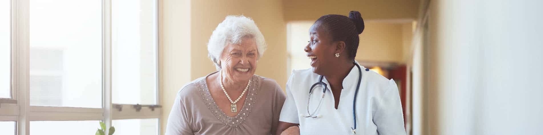 Caregiver Experience, Caregiver Laughing With Her Elderly Client